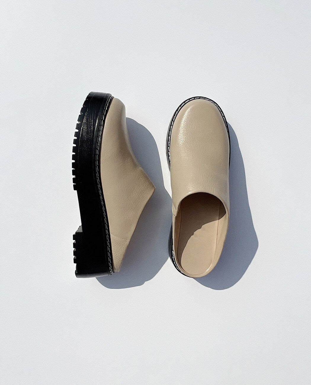 Half leather sandal shoes